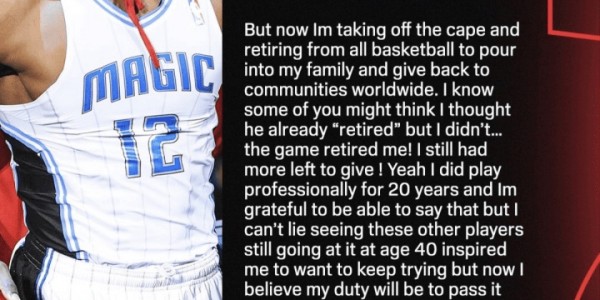 魔兽霍华德长文宣布退役 结束20年篮球职业生涯